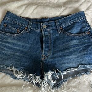 Levi's Blue Jean Shorts Distressed Cut-Off Style